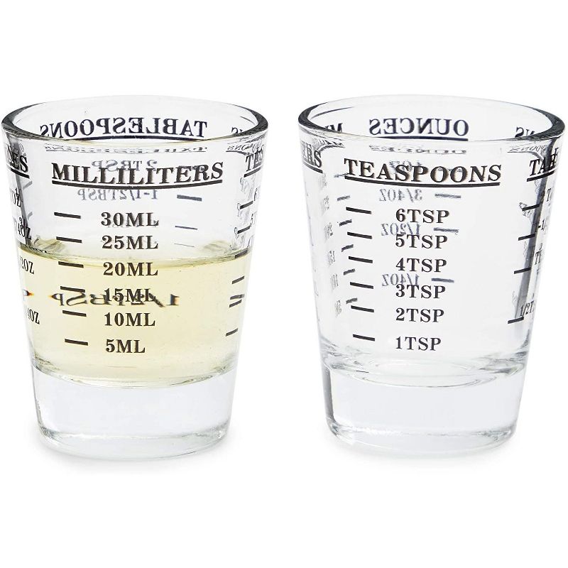 Okuna Outpost 6 Pack Clear Measuring Cup Wine Glass Espresso Shot Glasses, 1 oz / 30 ml