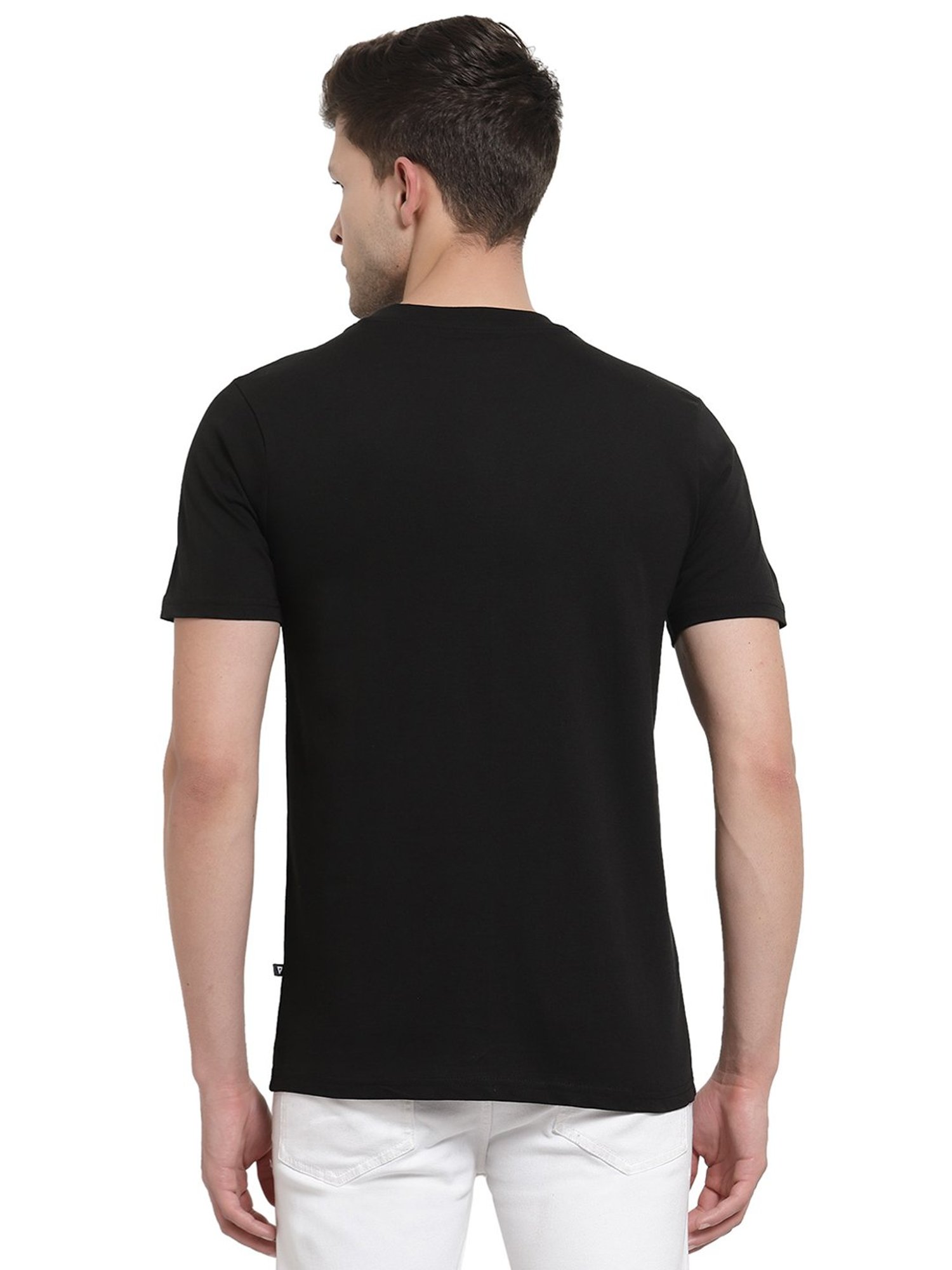 Proteens Black Printed Round Neck T-Shirt