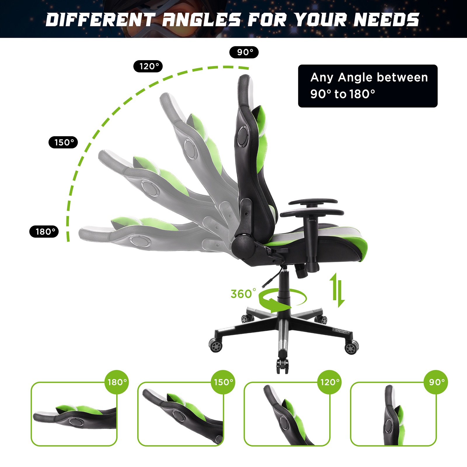 YOUTHUP Gaming Chair with RGB LED Lights, Racing Style Recliner Swivel Video Computer Chair with Bluetooth Speakers, Adjustable Ergonomic High Back, PU Leather with Headrest and Lumbar Support, Pink