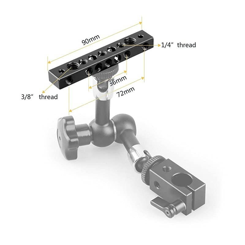 Cheese Plate with Multiple Threaded Holes,Cheese Bar for Monitor Mount, DIY Camera Accessories - 1091