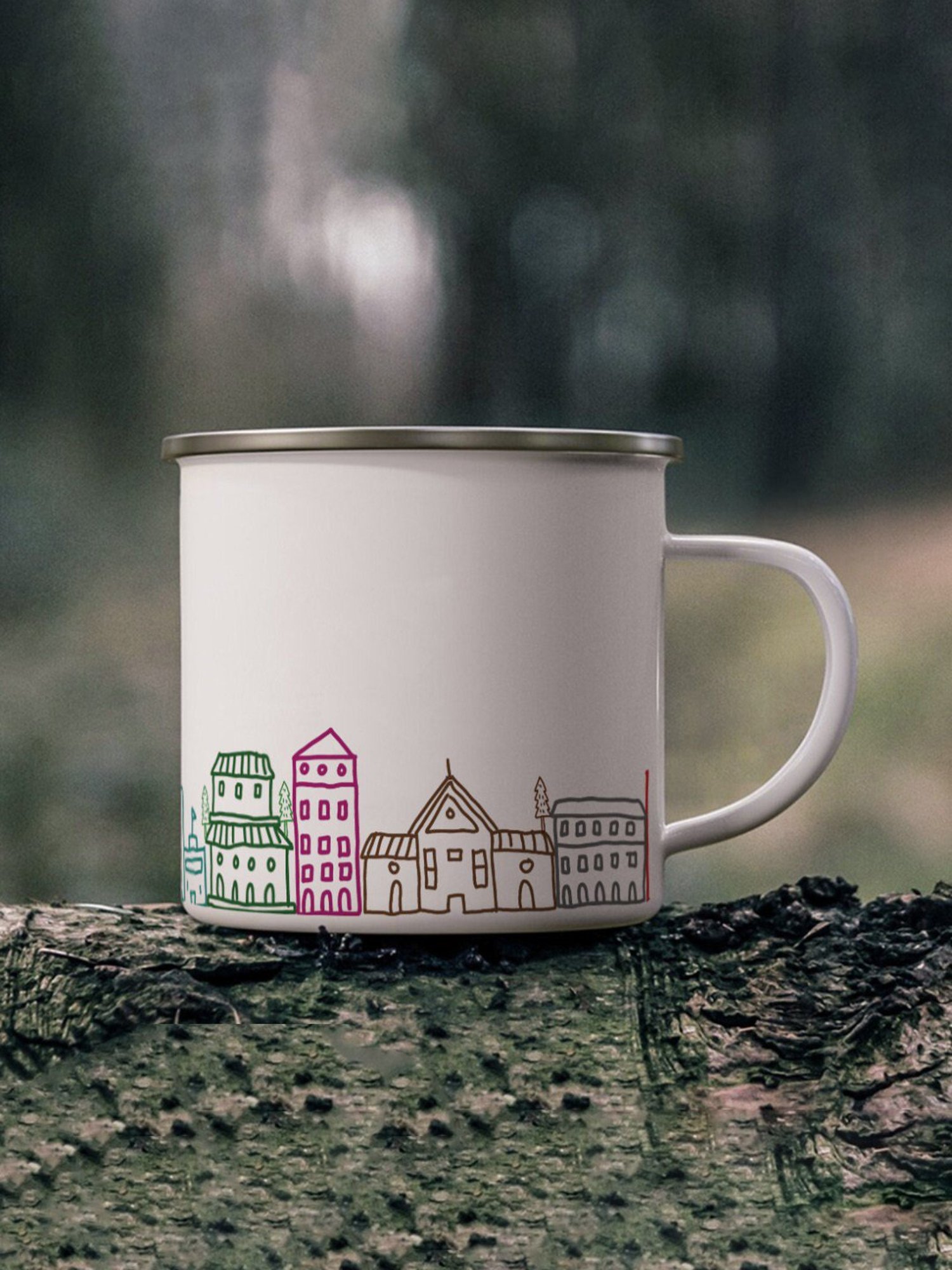 Gathari Enamel White Stainless Steel Coffee Mug