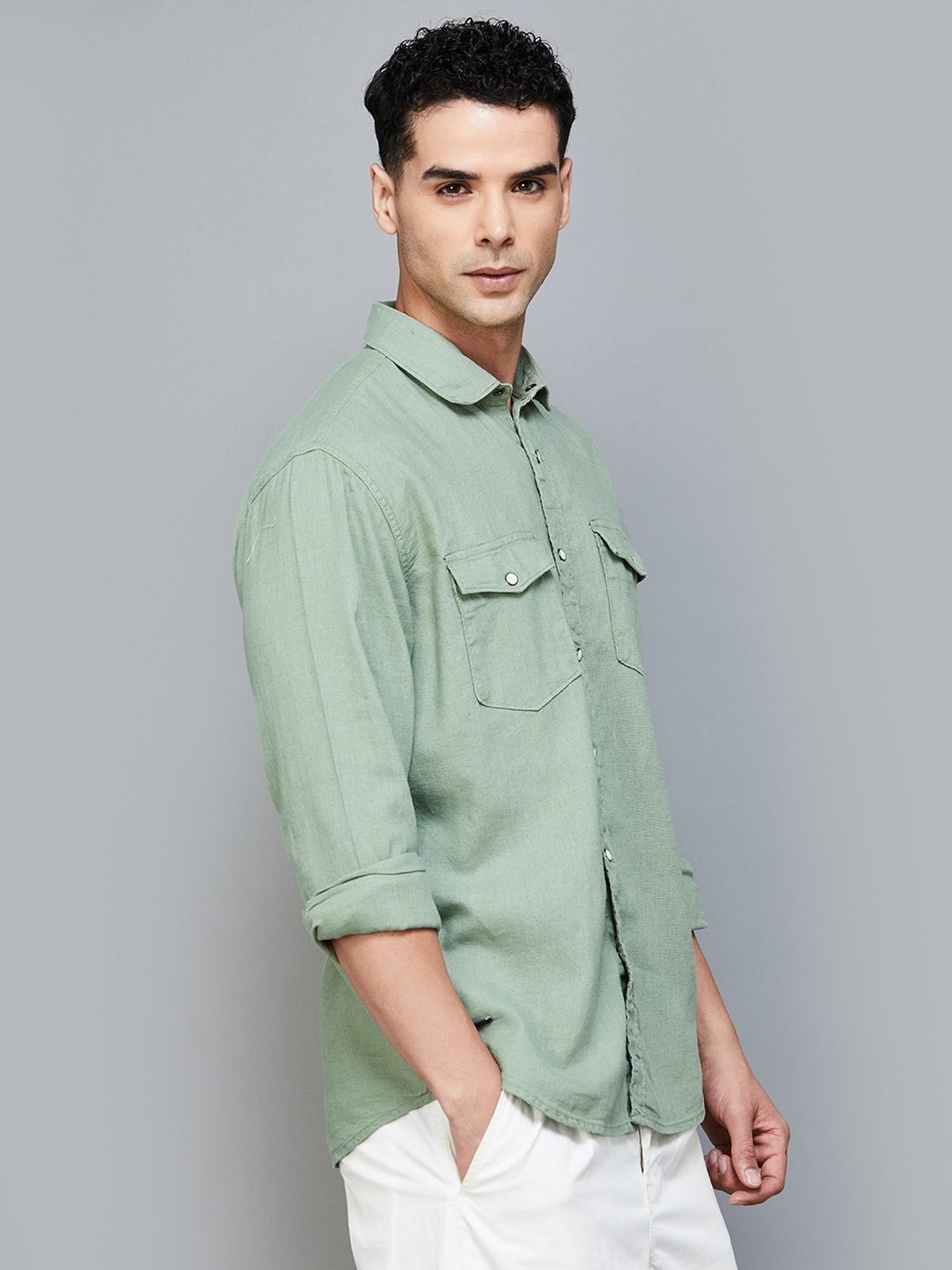 Forca by Lifestyle Sage Cotton Regular Fit Shirts