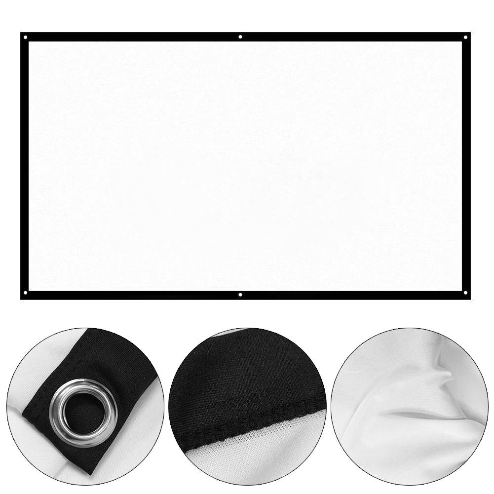 100&rdquo; 16: 9 Polyester Simple Soft Portable Foldable Semi-transparent Projector Screen Rear Front Projection Foldable No Creases HD Home Theater Outdoor 3D Movies