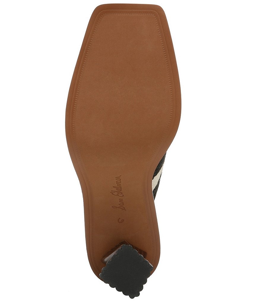 Sam Edelman Everly Animal Printed Haircalf Sculptural Heel Dress Mules