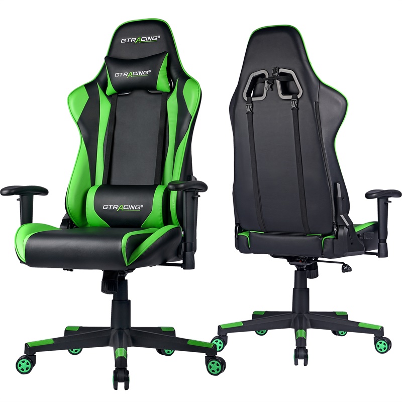 Gaming Chair, Racing Style Computer Desk Chair Padded Armrests Ergonomic Lumbar Support Adjustable Height