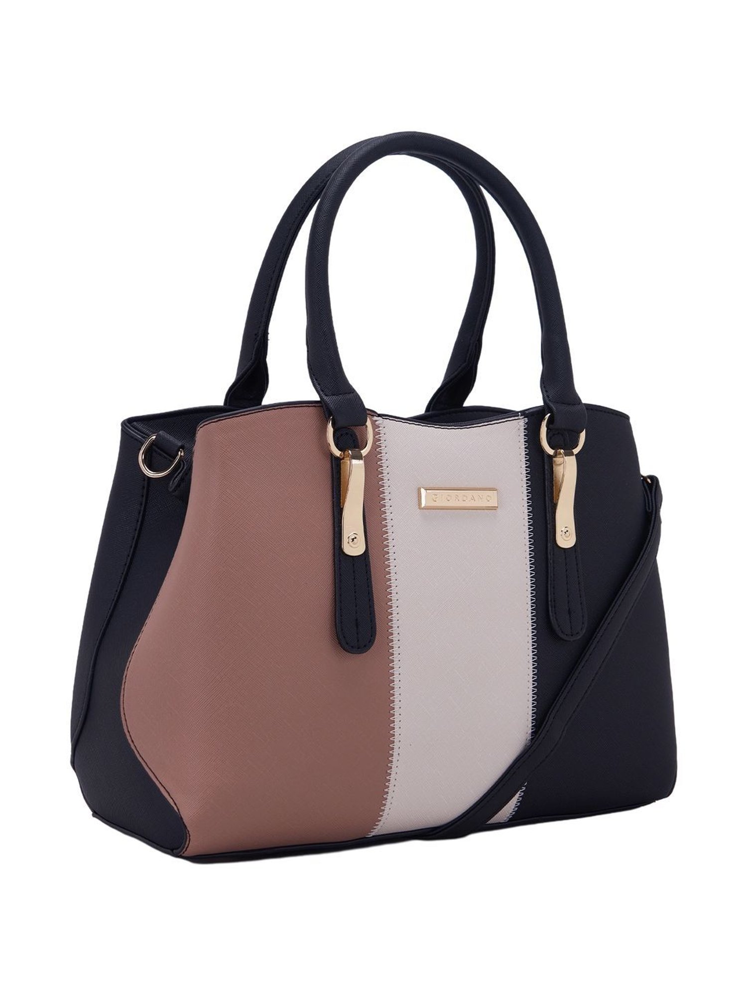 Giordano Black Color Block Medium Handbag