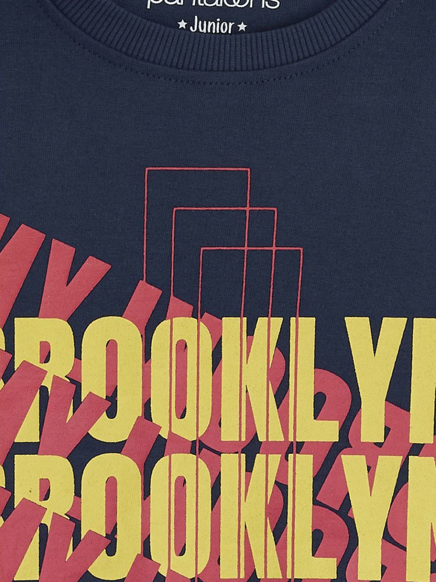 Pantaloons Junior Navy Cotton Printed Full Sleeves Sweatshirt