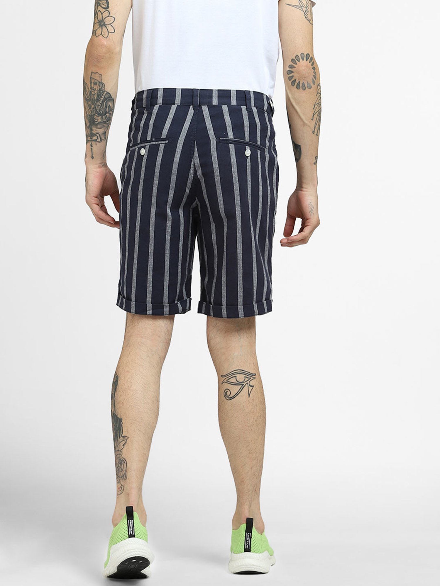 Jack & Jones Navy Striped Shorts