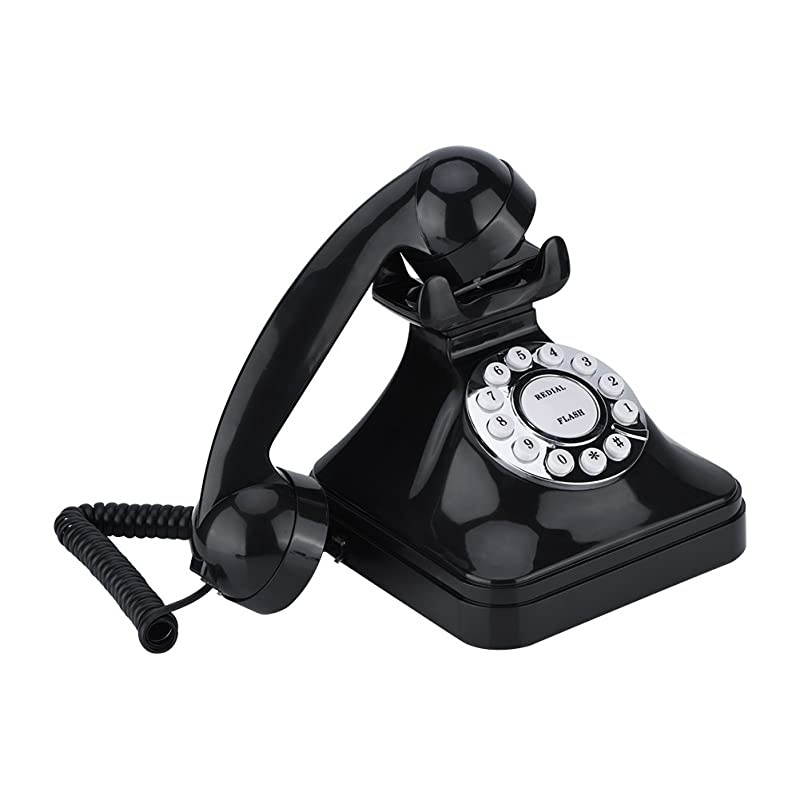 TelephoneRetro Vintage Desktop Wired Landline Phone with Flash Redial and Reserve Function for HomeOffice Decoration Old Fashioned Rotary Dial