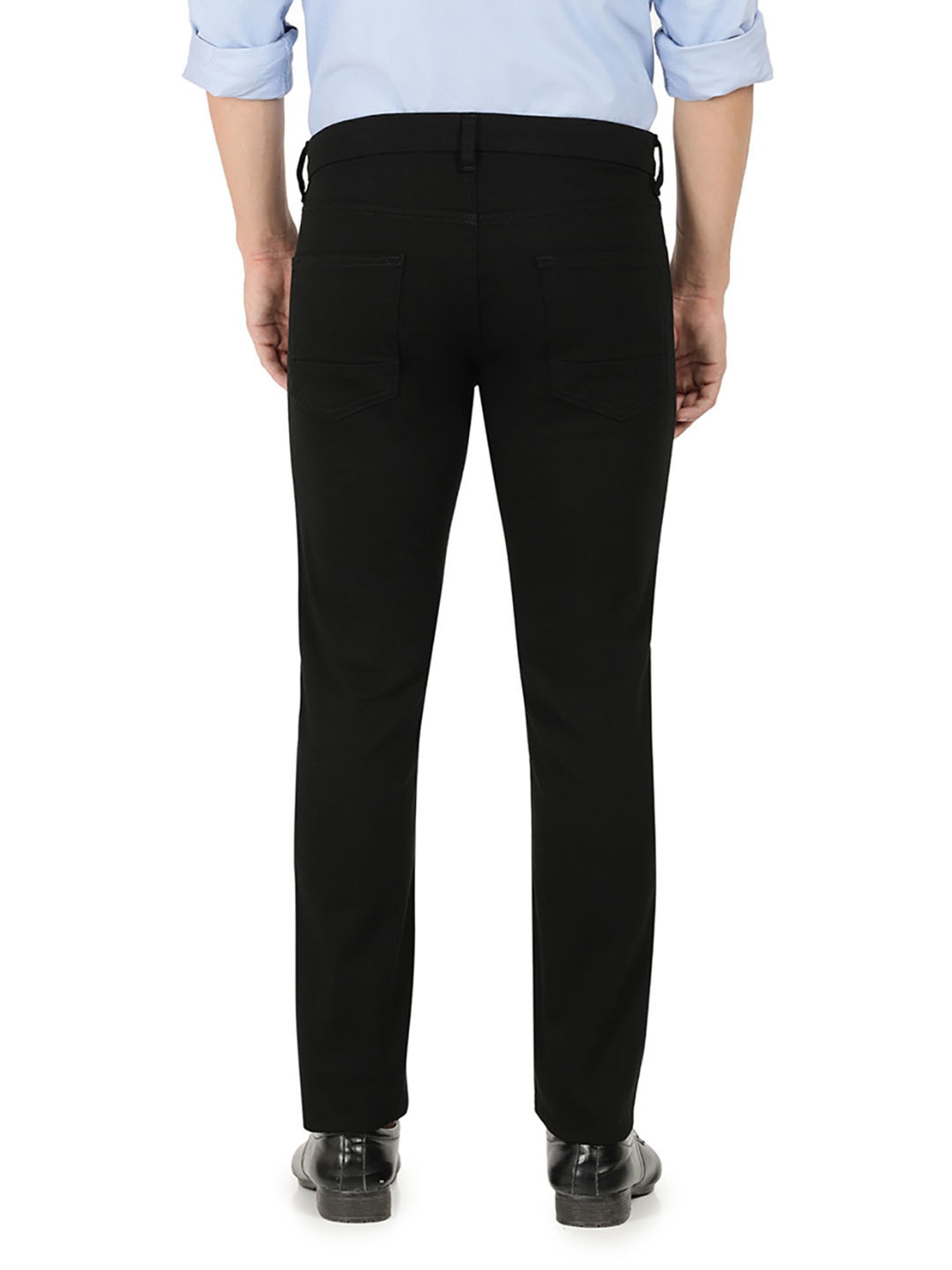EVERBLUE Black Midrise Five Pocket Trousers