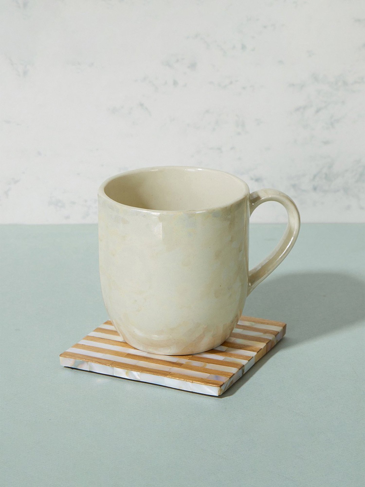 Fabindia Home Adhrit Beige Ceramic Mug (350 ml)