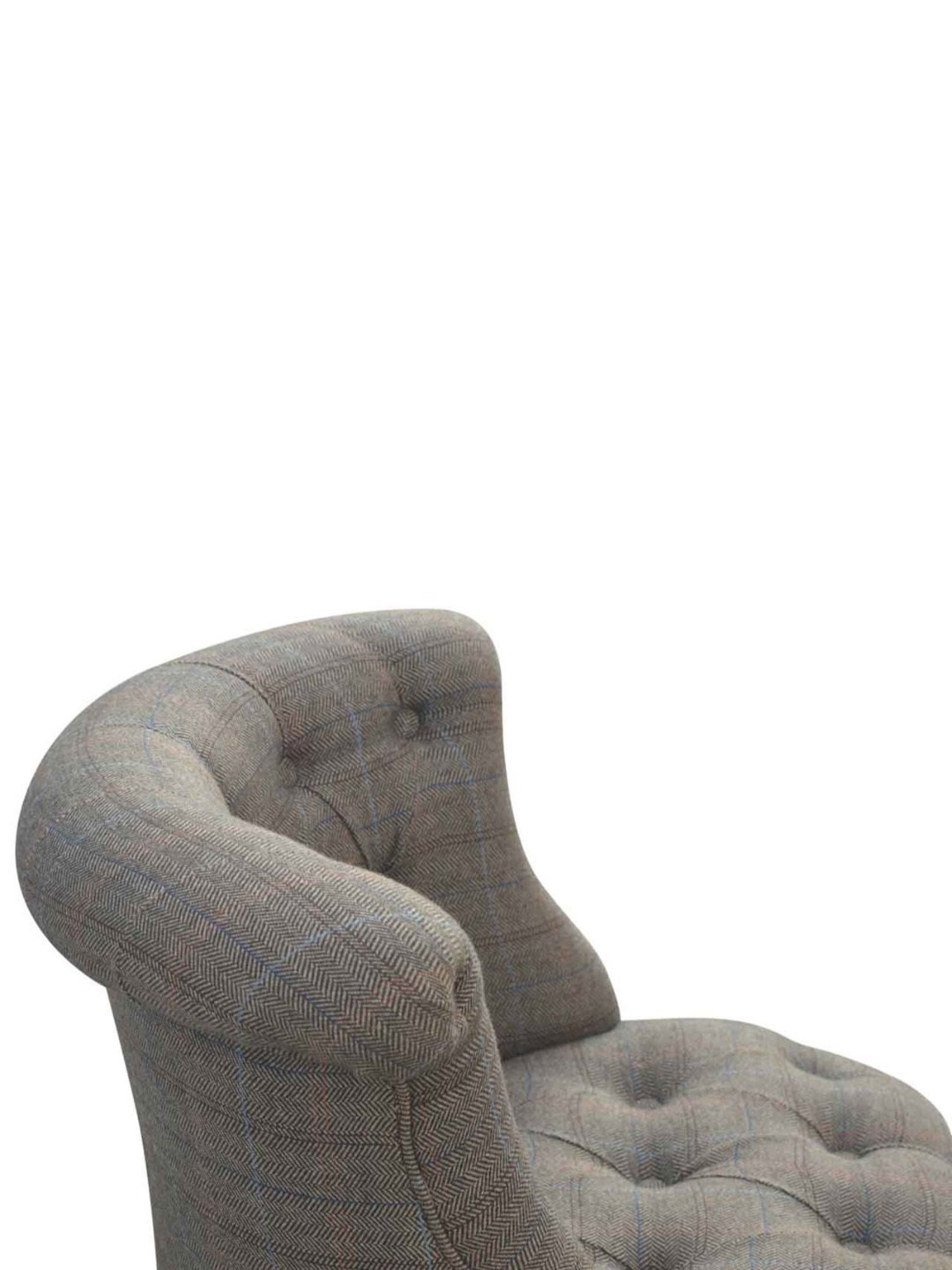 Artisan Furniture Grey & Brown Wood Tweed Accent Chair