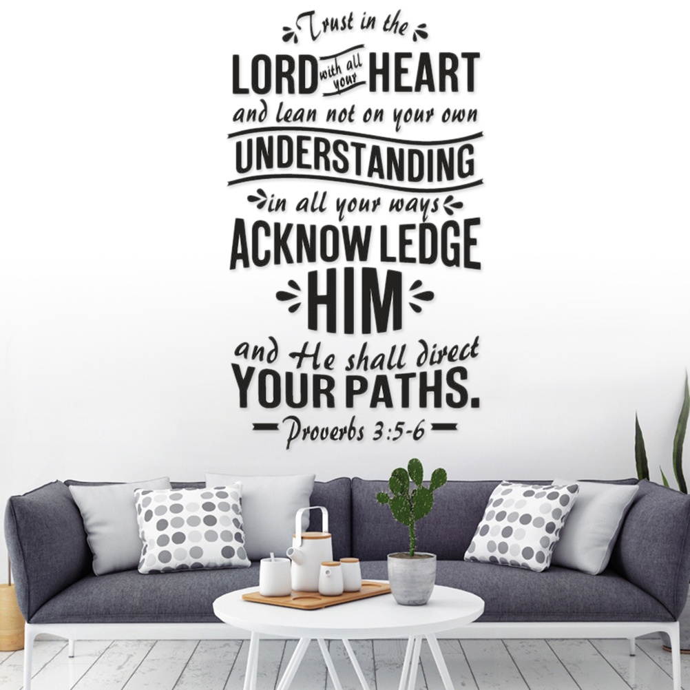 Trust in the Lord Verse Proverbs 3:5-6 Vinyl Wall Decor Lettering Wall Decal Sticker