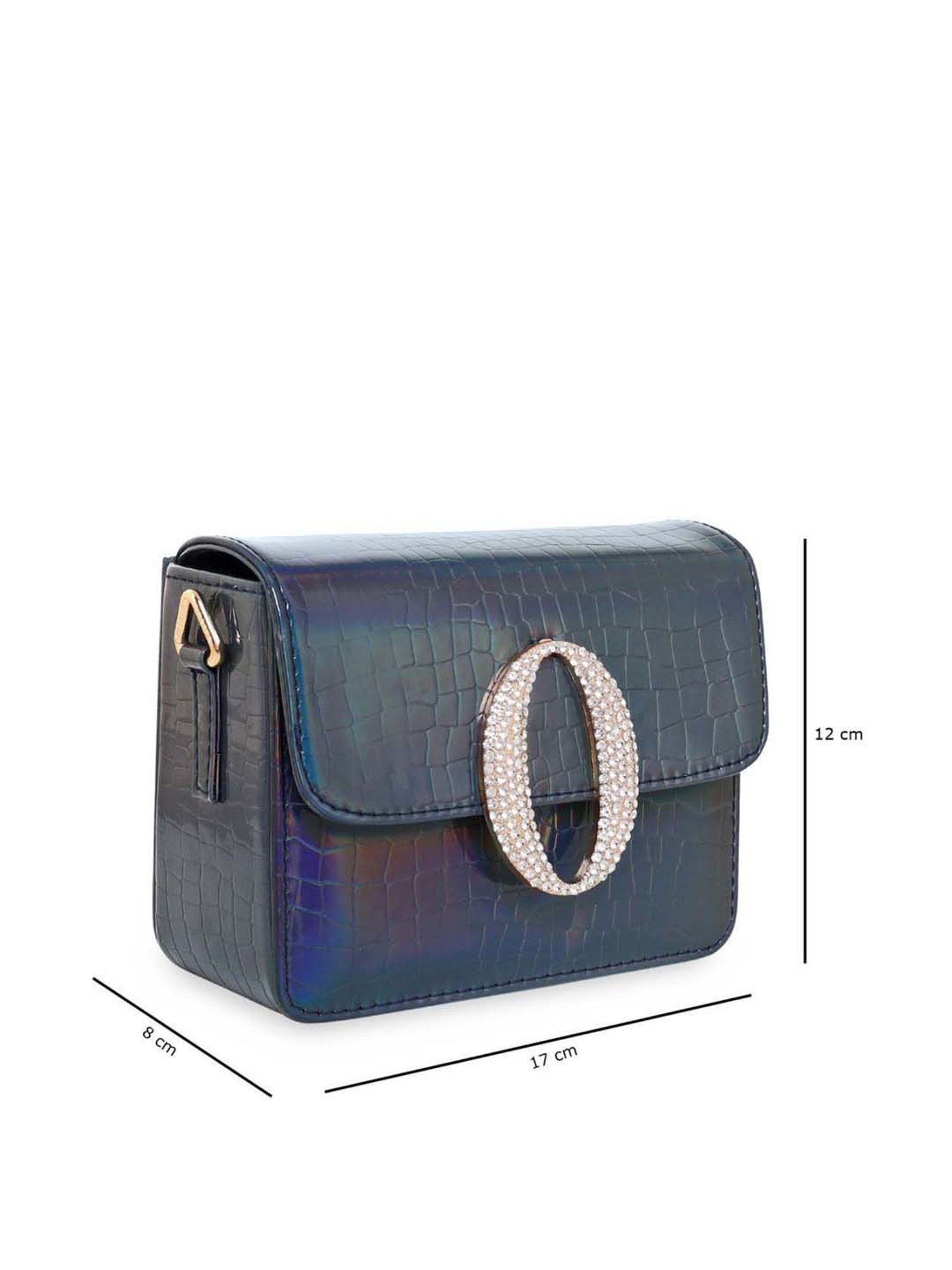 Esbeda Navy Textured Small Sling Handbag
