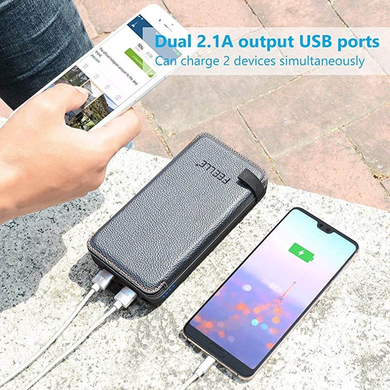 Solar Charger 24000mAh Solar Power Bank with 3 Solar Panels Portable Phone Chargers for Smart Phones Tablets and More