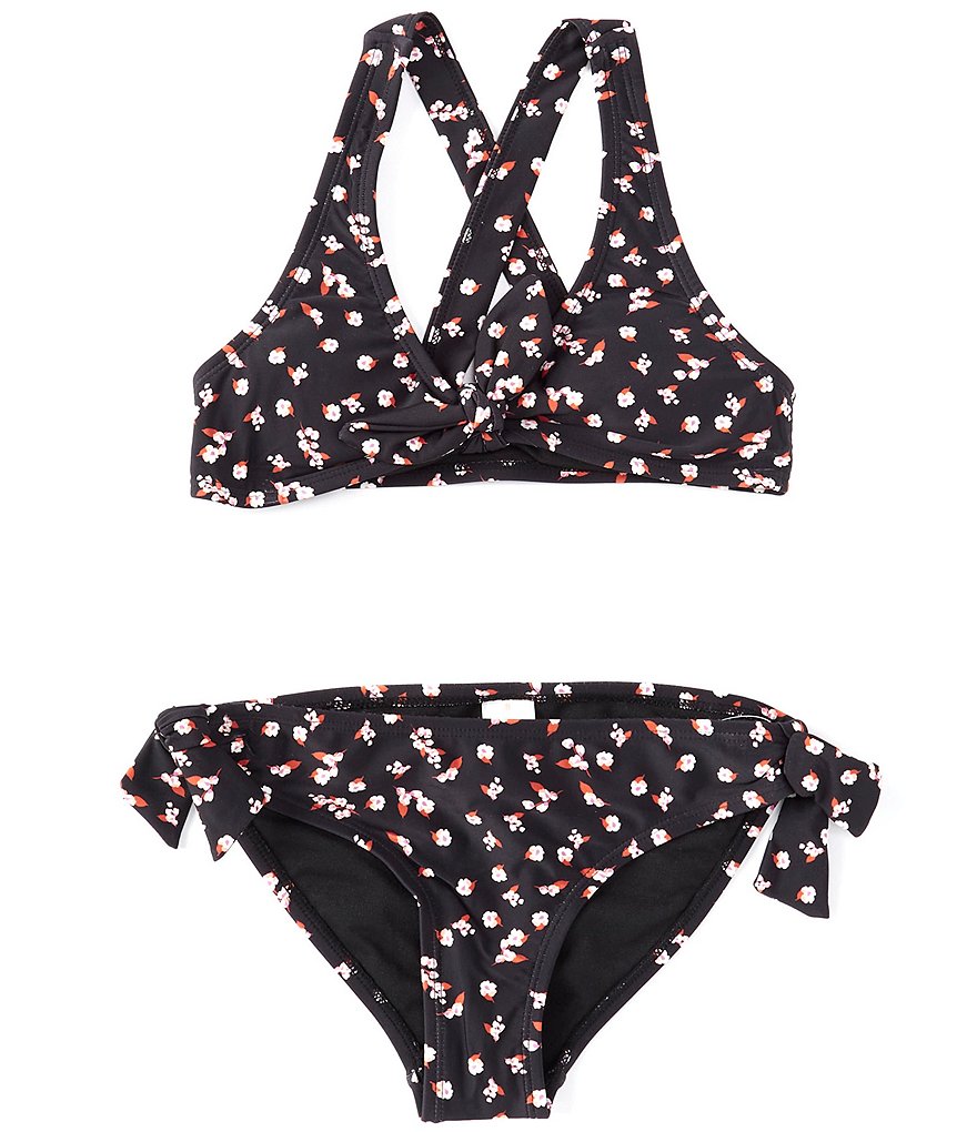 GB Girls Big Girls 7-16 Family Matching Day Dreamer Tie Front Two-Piece Swimsuit