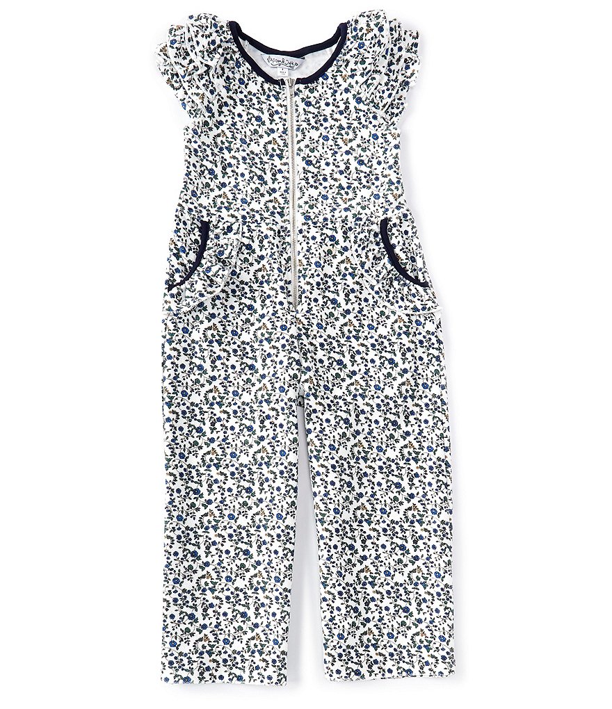 Flapdoodles Little Girls 2T-6X Short-Sleeve Kitty Paperbag-Waist Romper