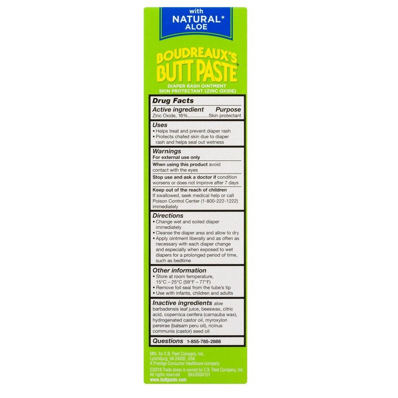 Boudreaux's Butt Paste Baby Diaper Rash Cream with Natural Aloe - 4oz
