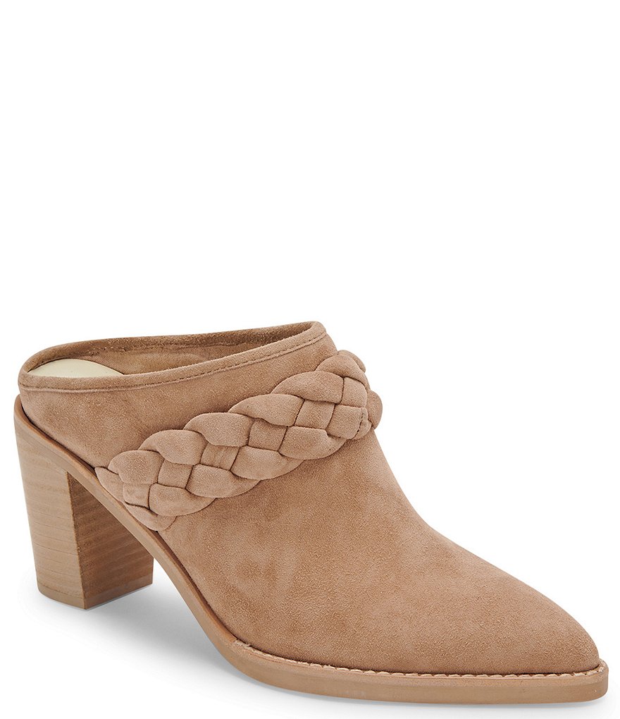 Dolce Vita Serla Braided Strap Suede Shootie Mules