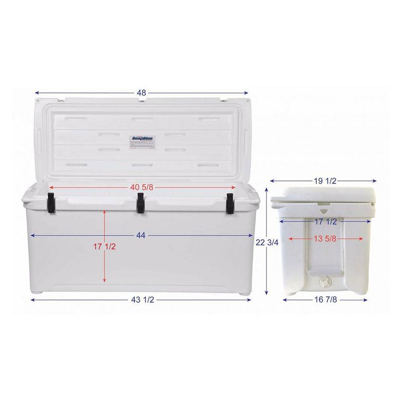 Engel High Performance 167-Quart Portable Durable Rotomolded Airtight 264 Can Hard Cooler and Ice Box for Camping, Sports Events, & Fishing, White