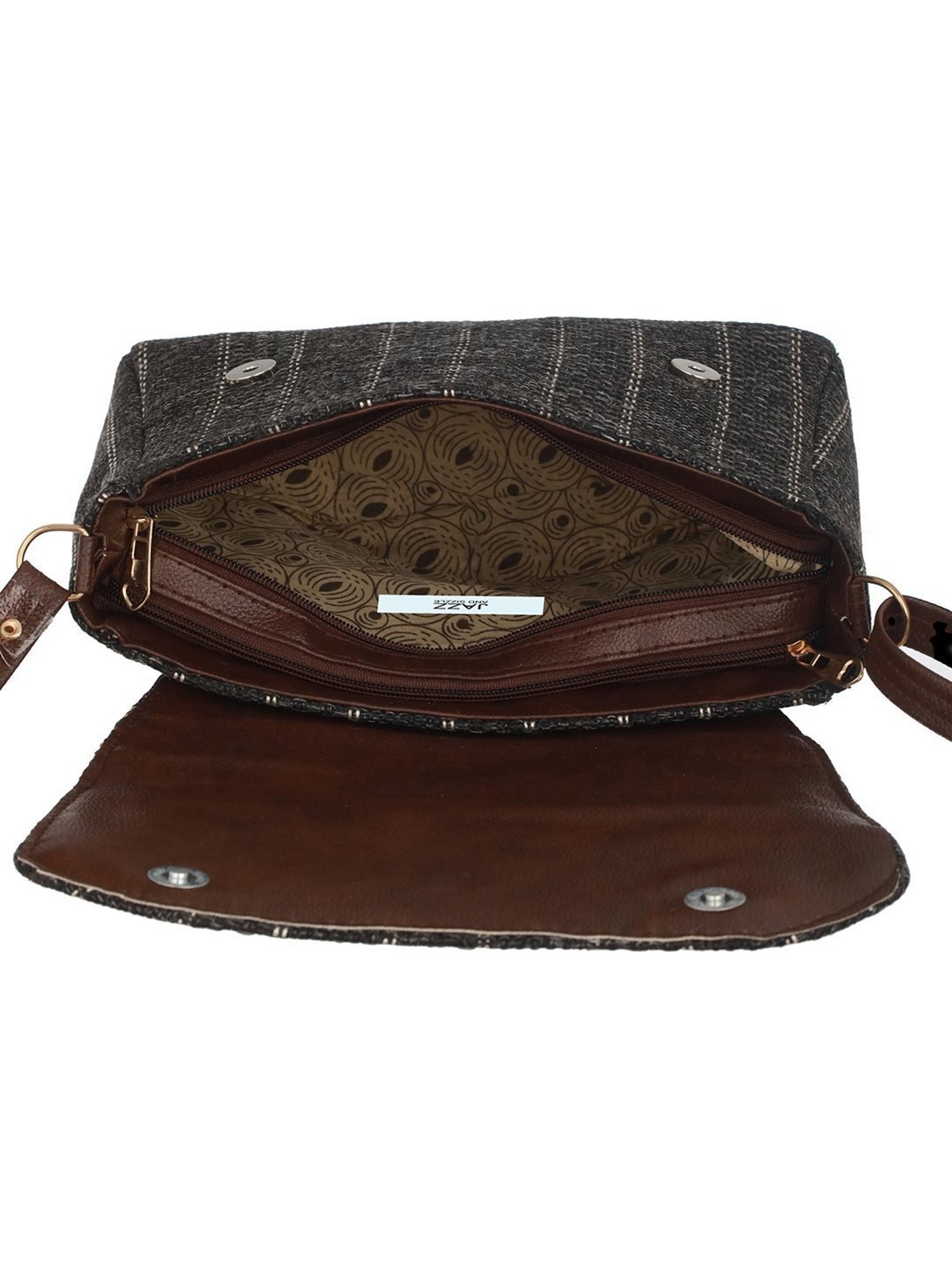 Aatmana Dark Grey Textured Small Satchel Handbag