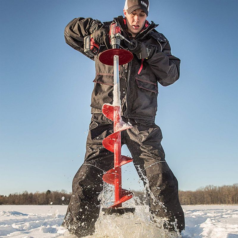 Eskimo 35400 Ice Fishing 6 Inch Steel Blade Pistol Ice Auger Bit Attachment, Red