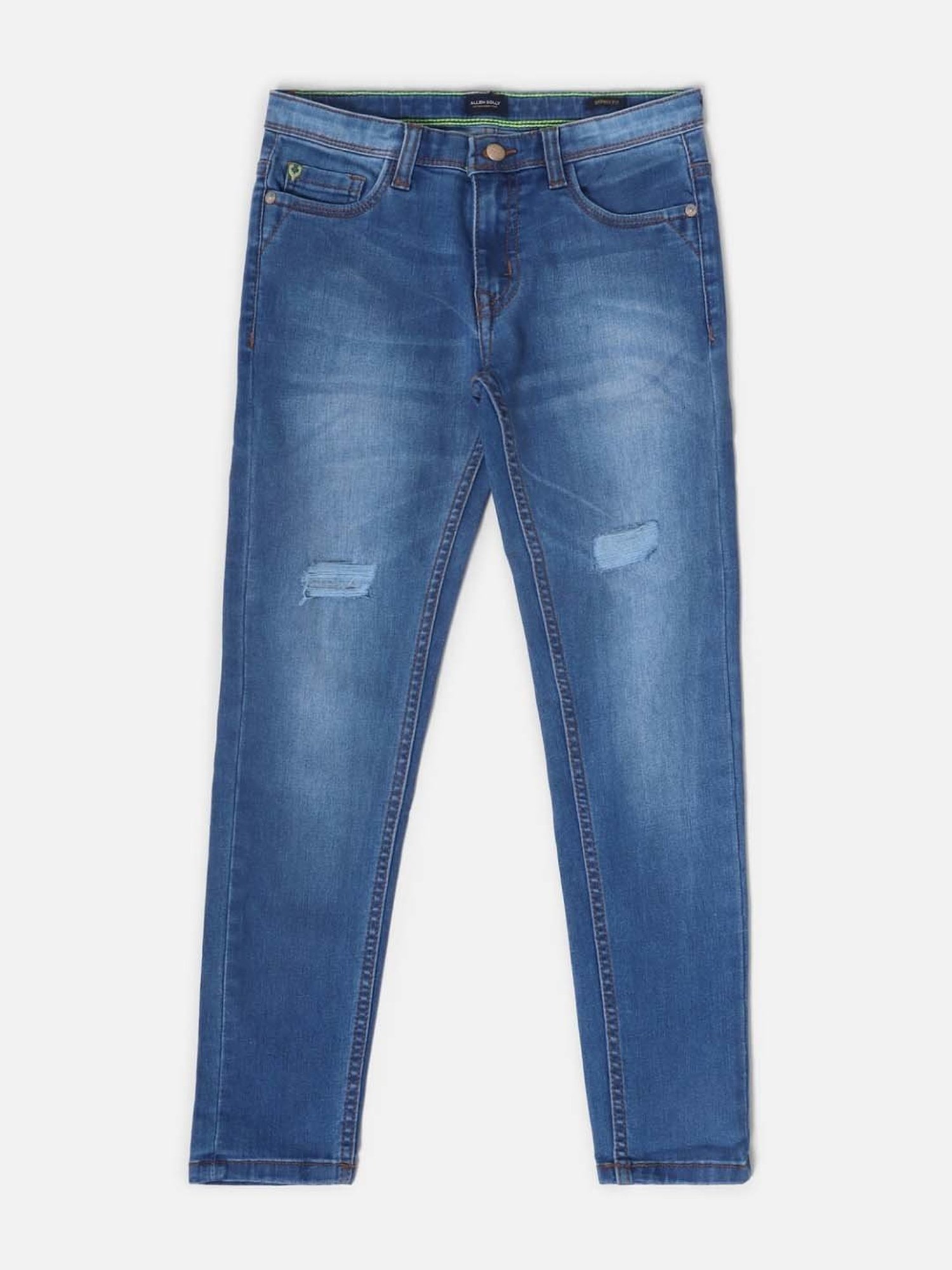 Allen Solly Junior Blue Cotton Distressed Jeans