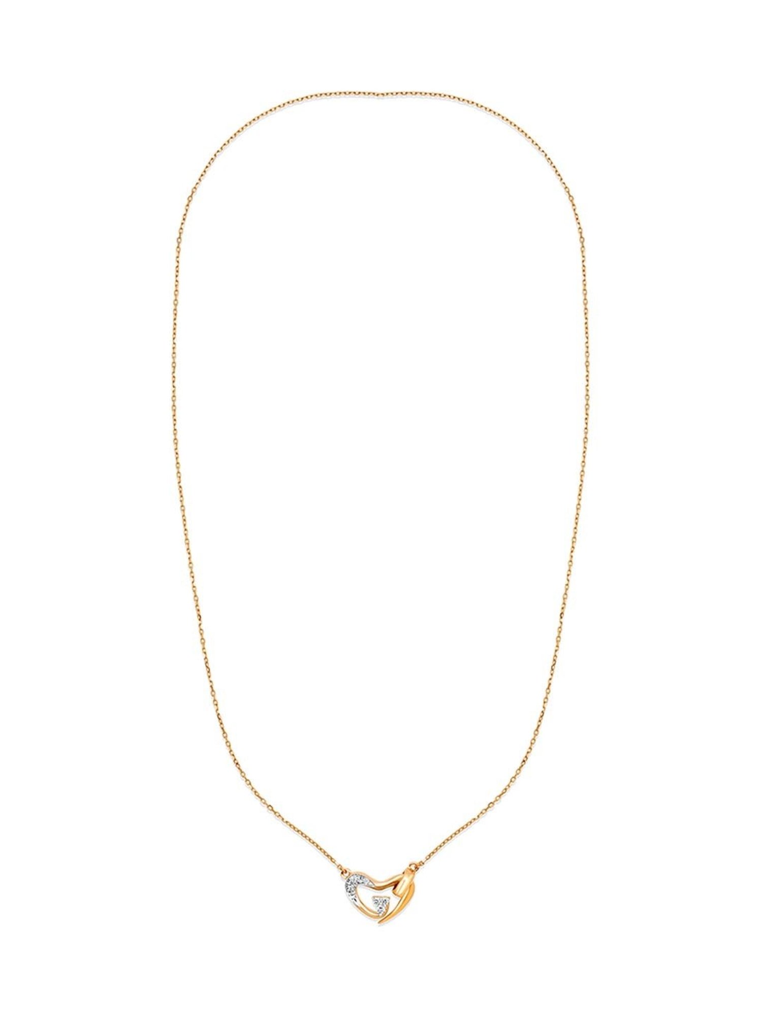 P.N.Gadgil Jewellers 18k Gold Infinity Florall Diamond Necklace For Women