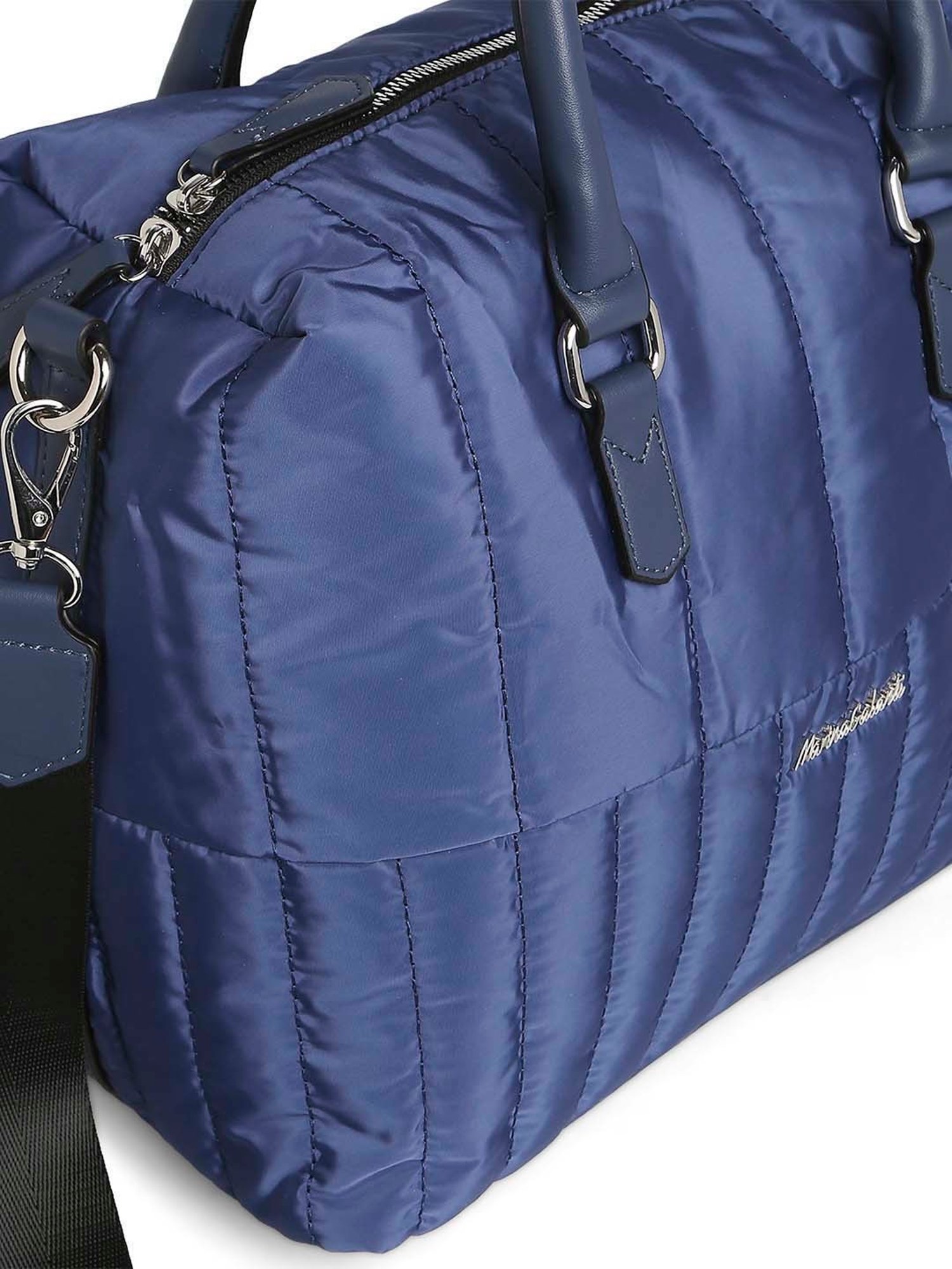 Marina Galanti Blue Quilted Medium Bowler Bag