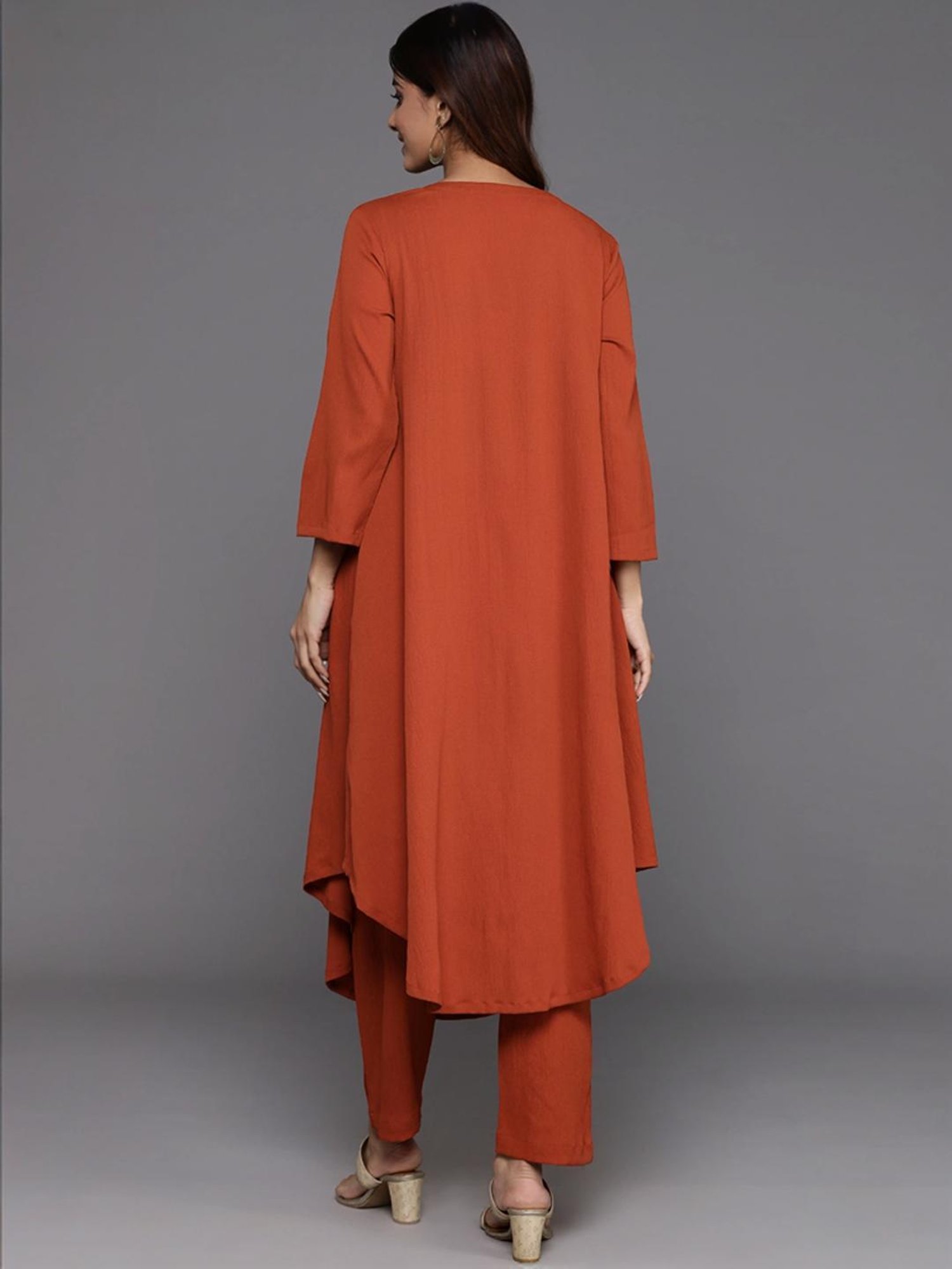 Varanga Rust Regular Fit Kurta Pant Set