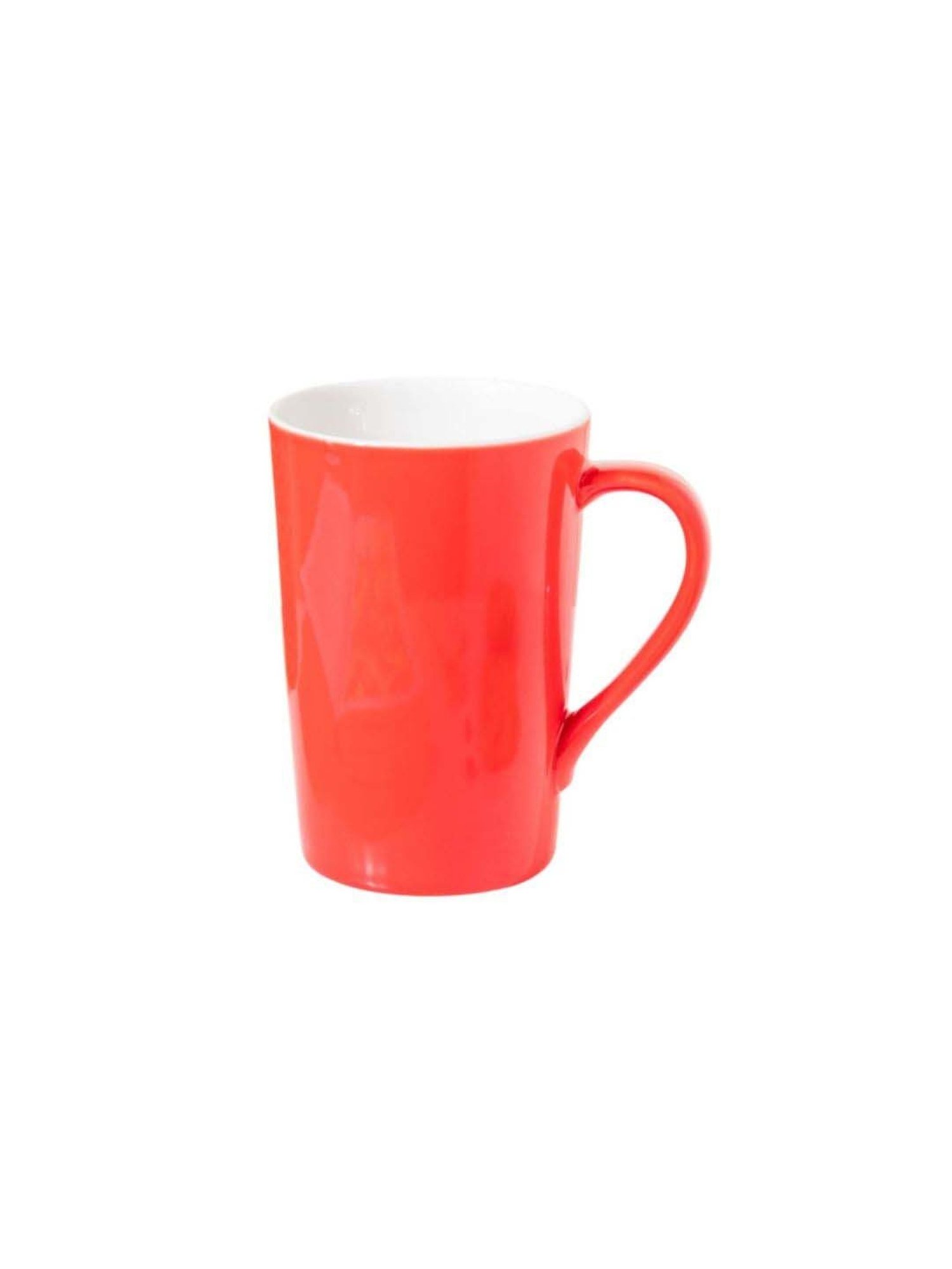 Nestasia Premium Quality Microwave Safe Bright Red & White Glossy Ceramic Mug, 350ml