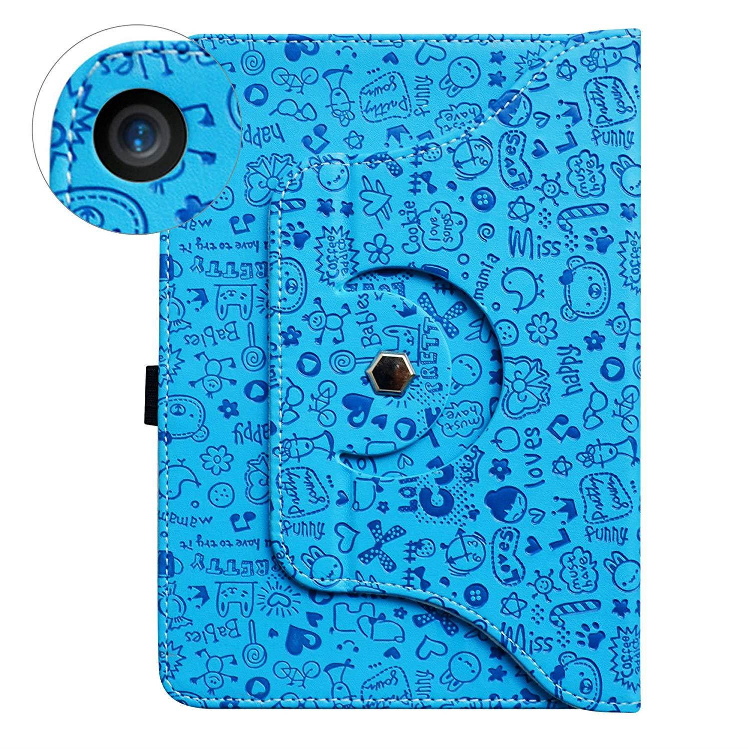 ZenPad Z8s ZT582KL / Z8 ZT582KL-VZ1 Rotating Case,Mama Mouth 360 Degree Rotary Stand With Cute Pattern Cover For 7.9" Asus ZenPad Z8s ZT582KL / Z8 ZT582KL-VZ1 Android 7.0 Tablet,Blue