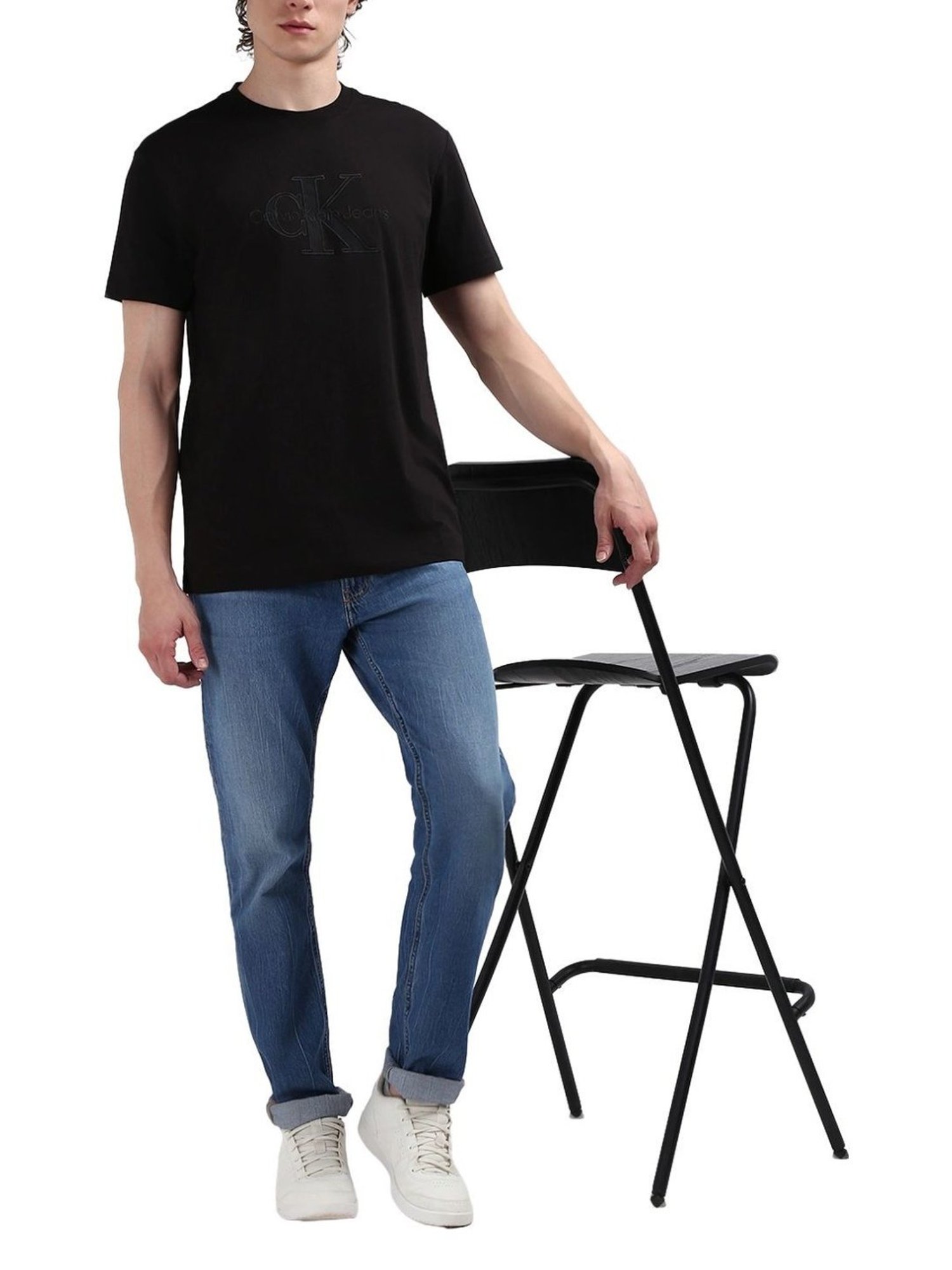 Calvin Klein Black Cotton Regular Fit T-Shirt