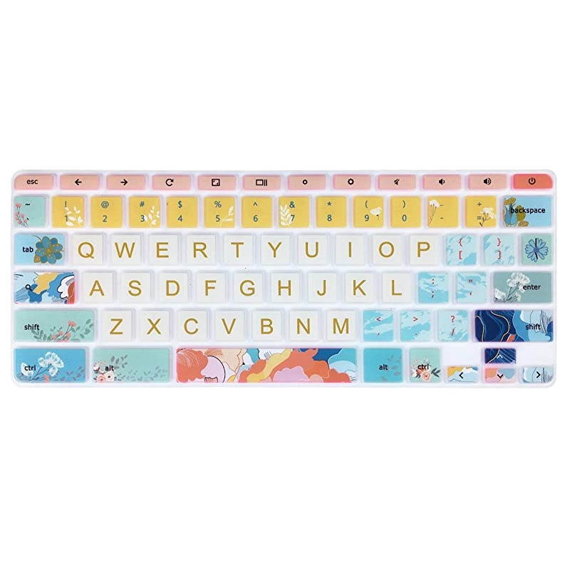 Silicon Keyboard Cover Skin for HP Chromebook 11 x360 116 Chromebook 11 G2G3G4G5G6 EEG7 EE 116 HP Chromebook 14ca 14ak 14X SeriesHP Chromebook 14 G2 G3 G4Little Flower