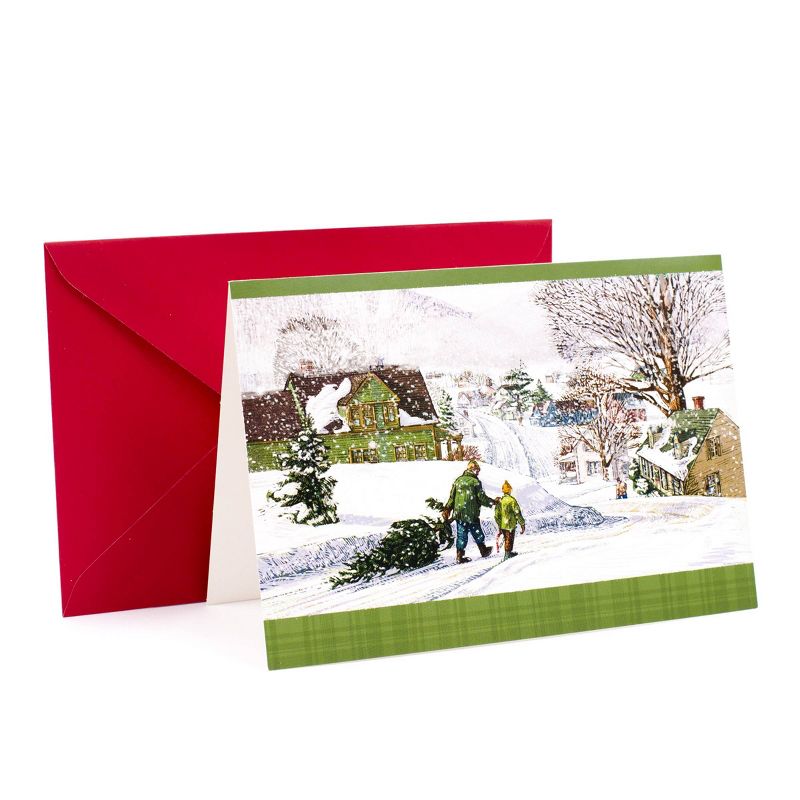 16ct Hallmark Bringing Home The Tree Greeting Cards