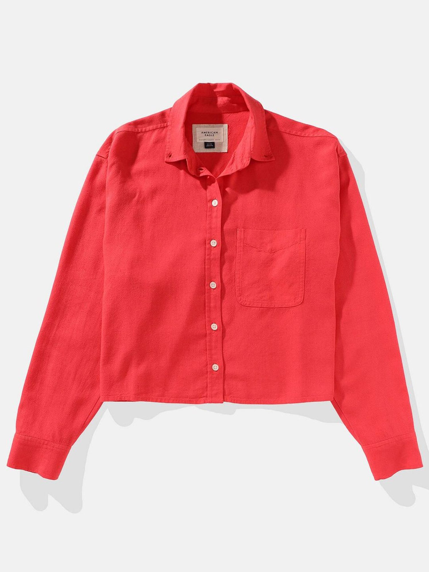 American Eagle Outfitters Red Plain Shirt