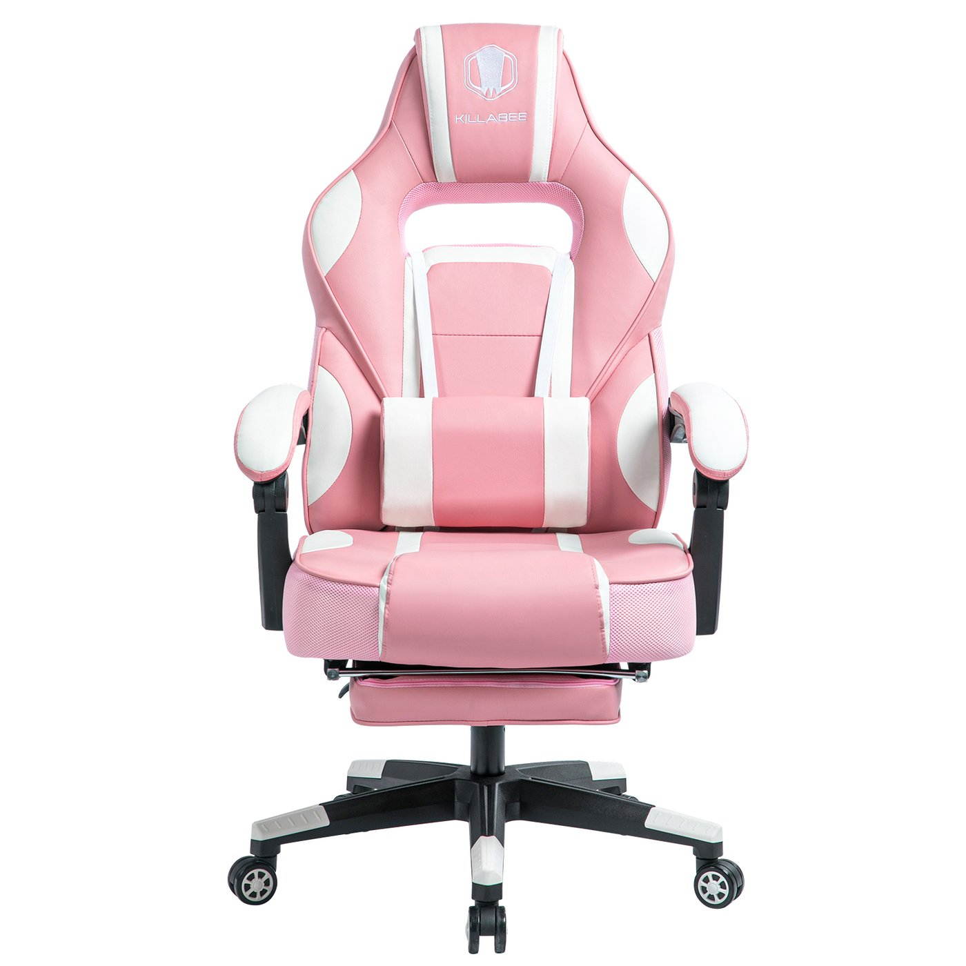 KILLABEE Massage Gaming Chair High Back PU Leather PC Racing Computer Desk Office Swivel Recliner with Retractable Footrest and Adjustable Lumbar Support