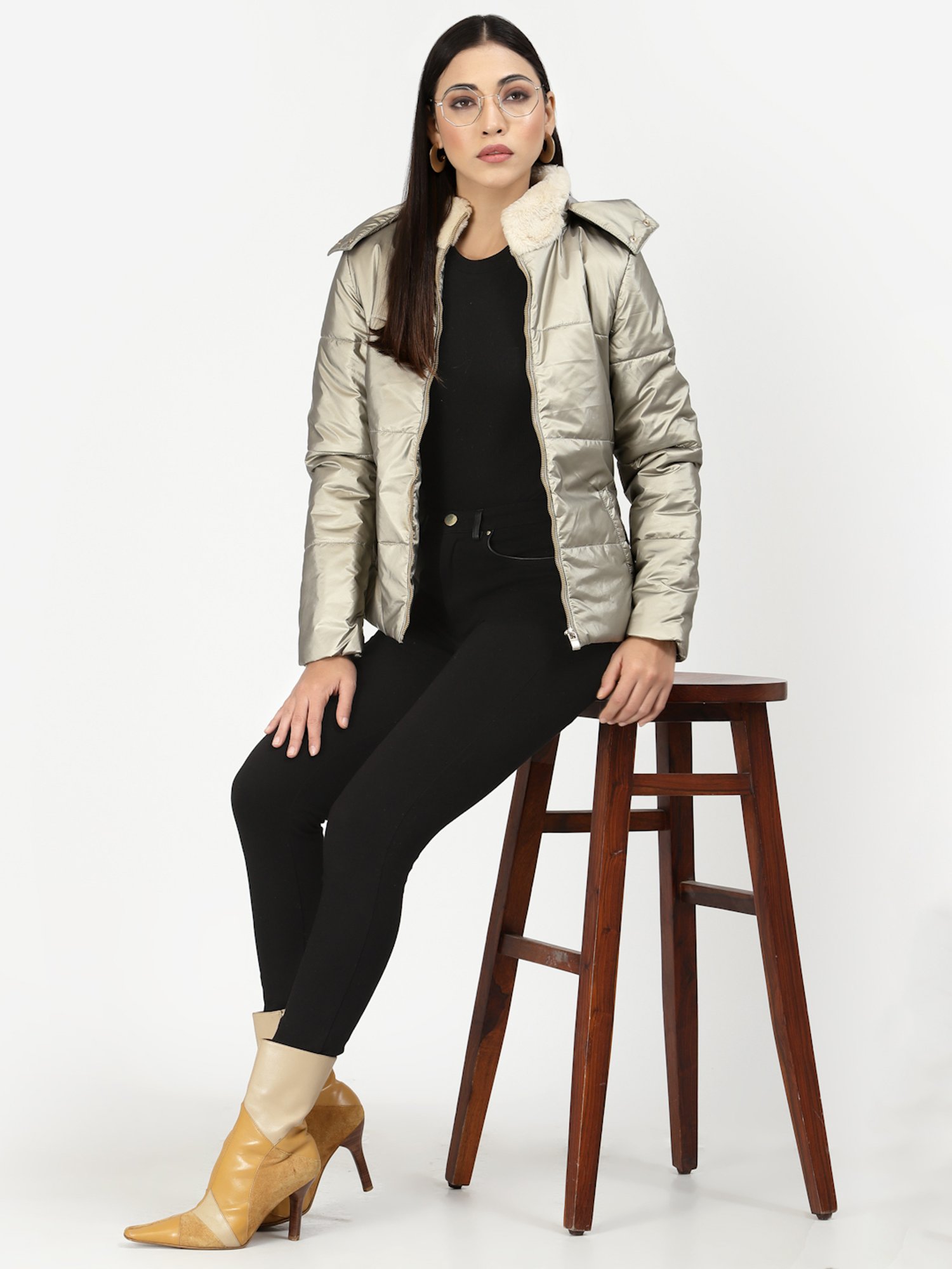 Juelle Light Olive Hooded Jacket