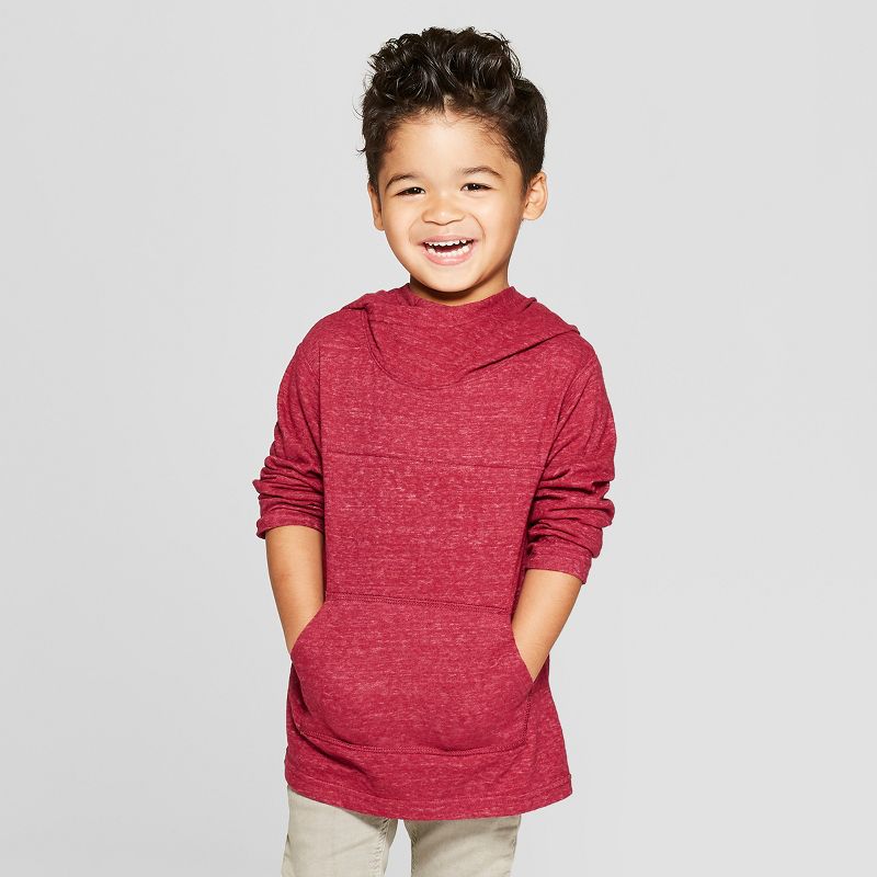 Toddler Boys' Shawl Hoodie Sweatshirt - Cat & Jack™ Red 12M