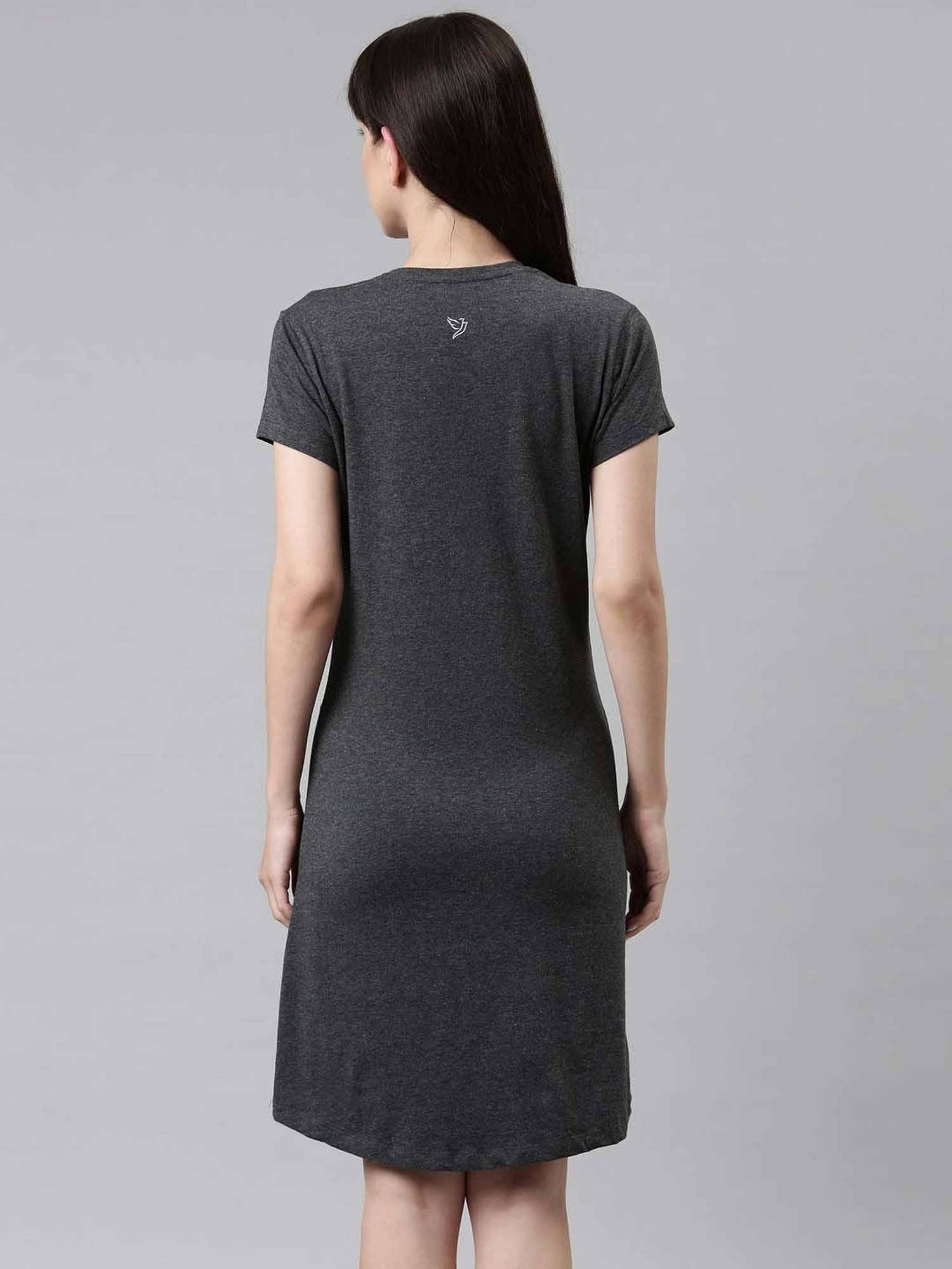 TWIN BIRDS Grey Printed Sleep Tee