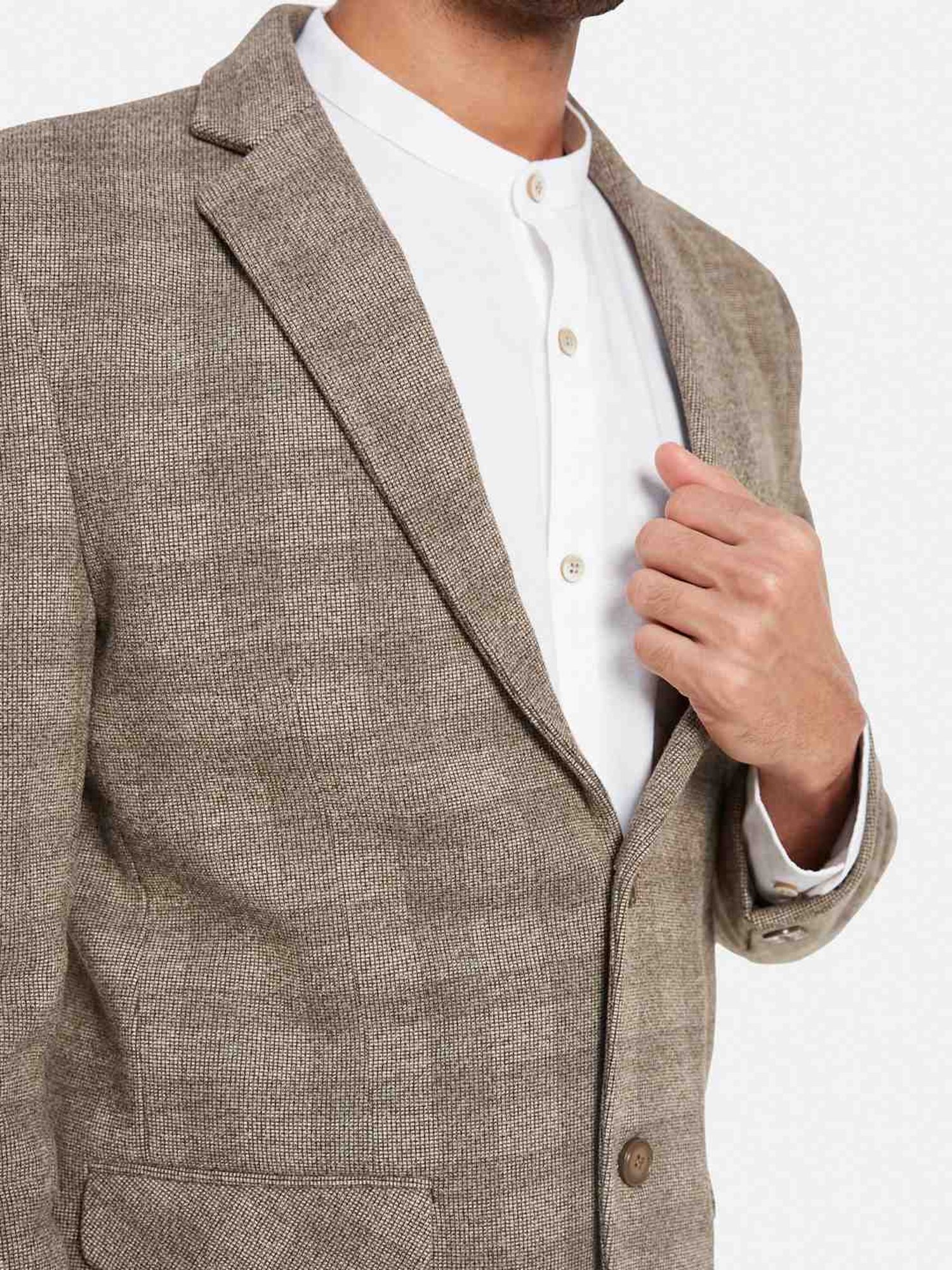 METTLE Brown Regular Fit Checks Blazer