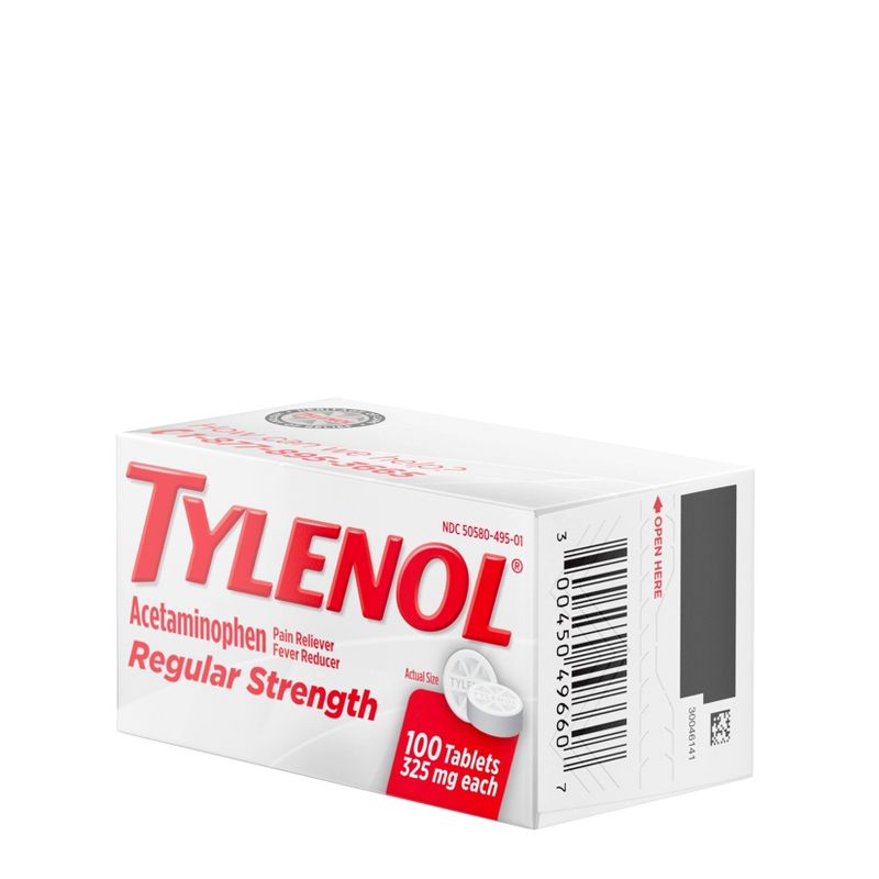 Tylenol Regular Strength Pain Reliever & Fever Reducer Tablets - Acetaminophen - 100ct