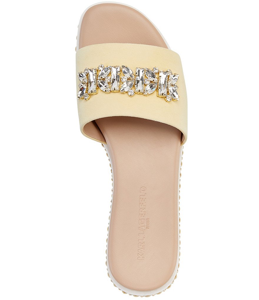 KARL LAGERFELD PARIS Bijou Suede Bling Slides