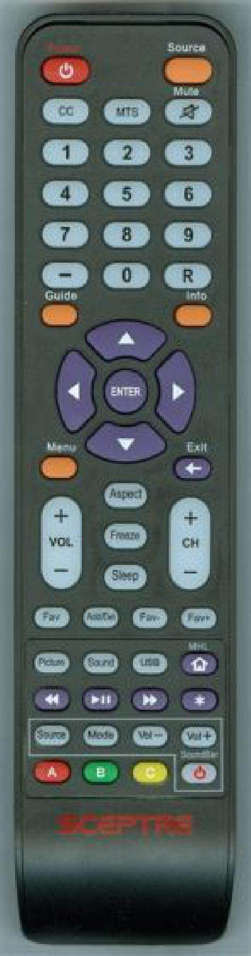 Sceptre 142021270009C Remote Control