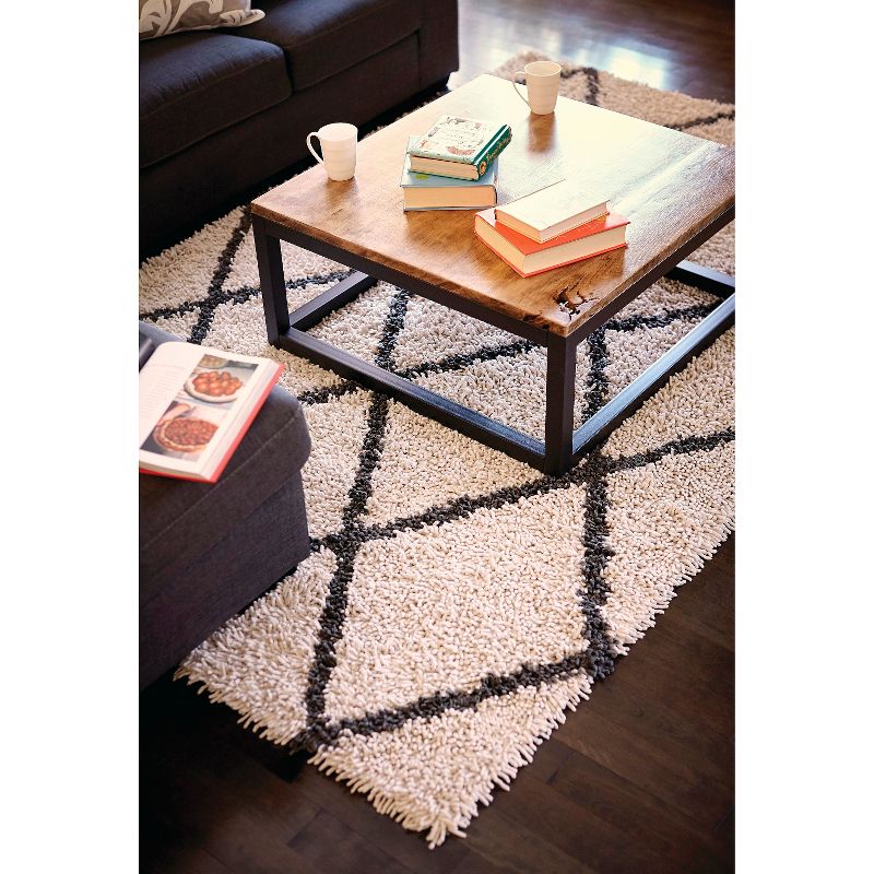 Anji Mountain Silky Shag Diamond Area Rug Gray 9'x12'