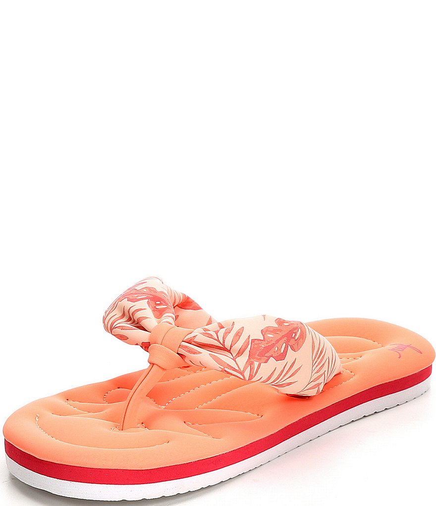 Reef Girls' Pool Float Palm Print Flip Flops (Youth)
