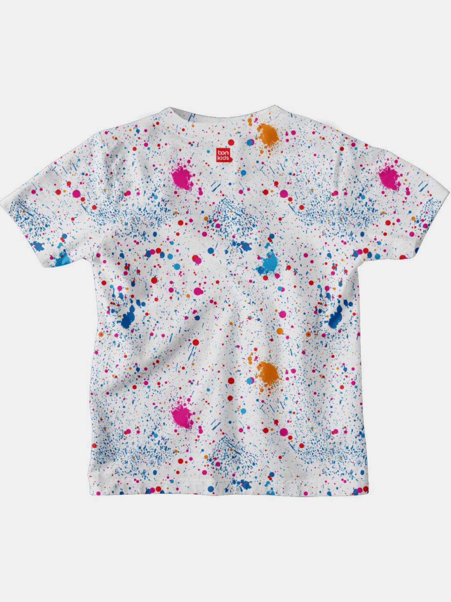 Bonkids White Cotton Range Barse Holi Printed T-Shirt