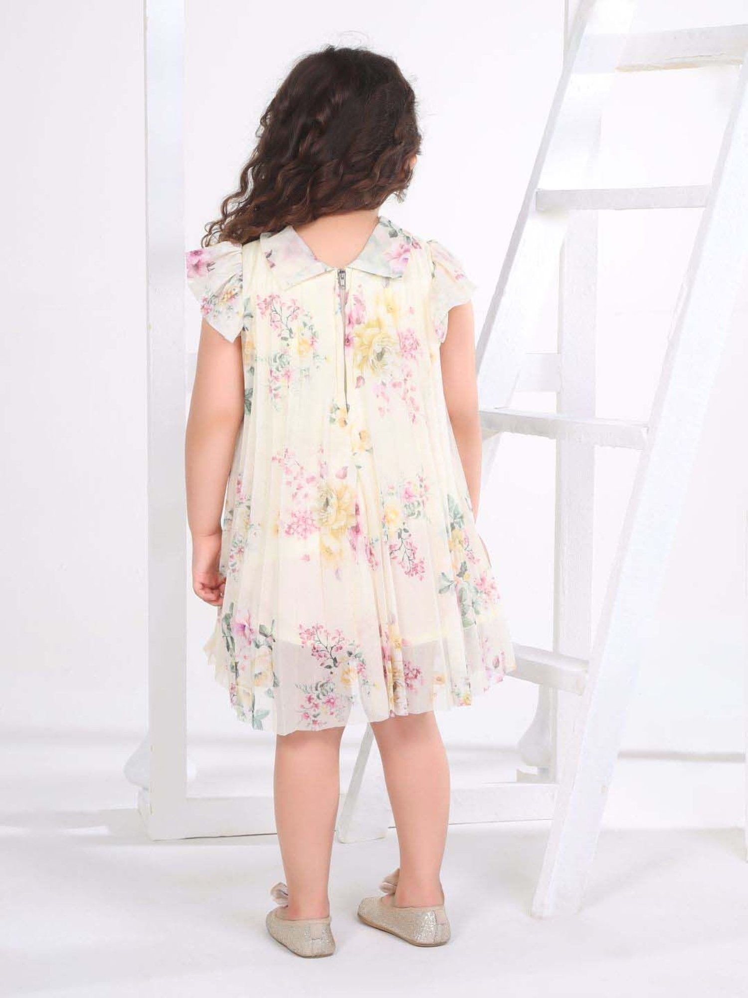 Peppermint Girls Yellow Floral Dress