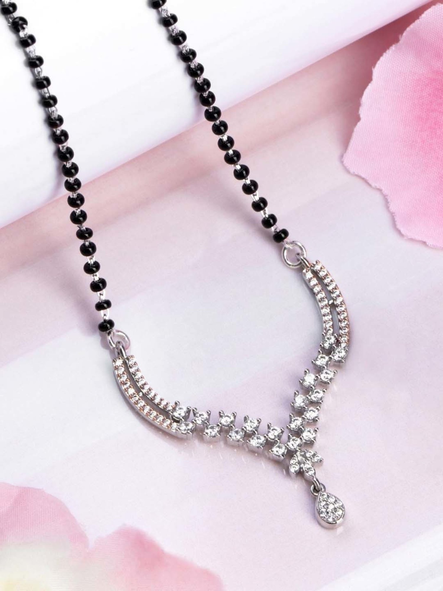 Zavya 925 Silver Dual Tone Radiance CZ Mangalsutra for Women