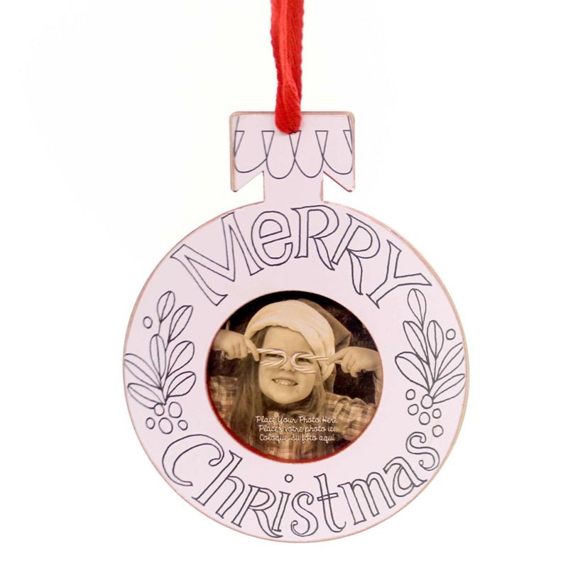 Holiday Ornaments Merry Christmas Photo Color It Ornament Holiday  -  Tree Ornaments